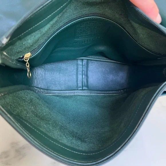COACH Vintage Manhattan Collection Museum Bag 4127 Bottle Green Leather Bag USA - Picture 11 of 16